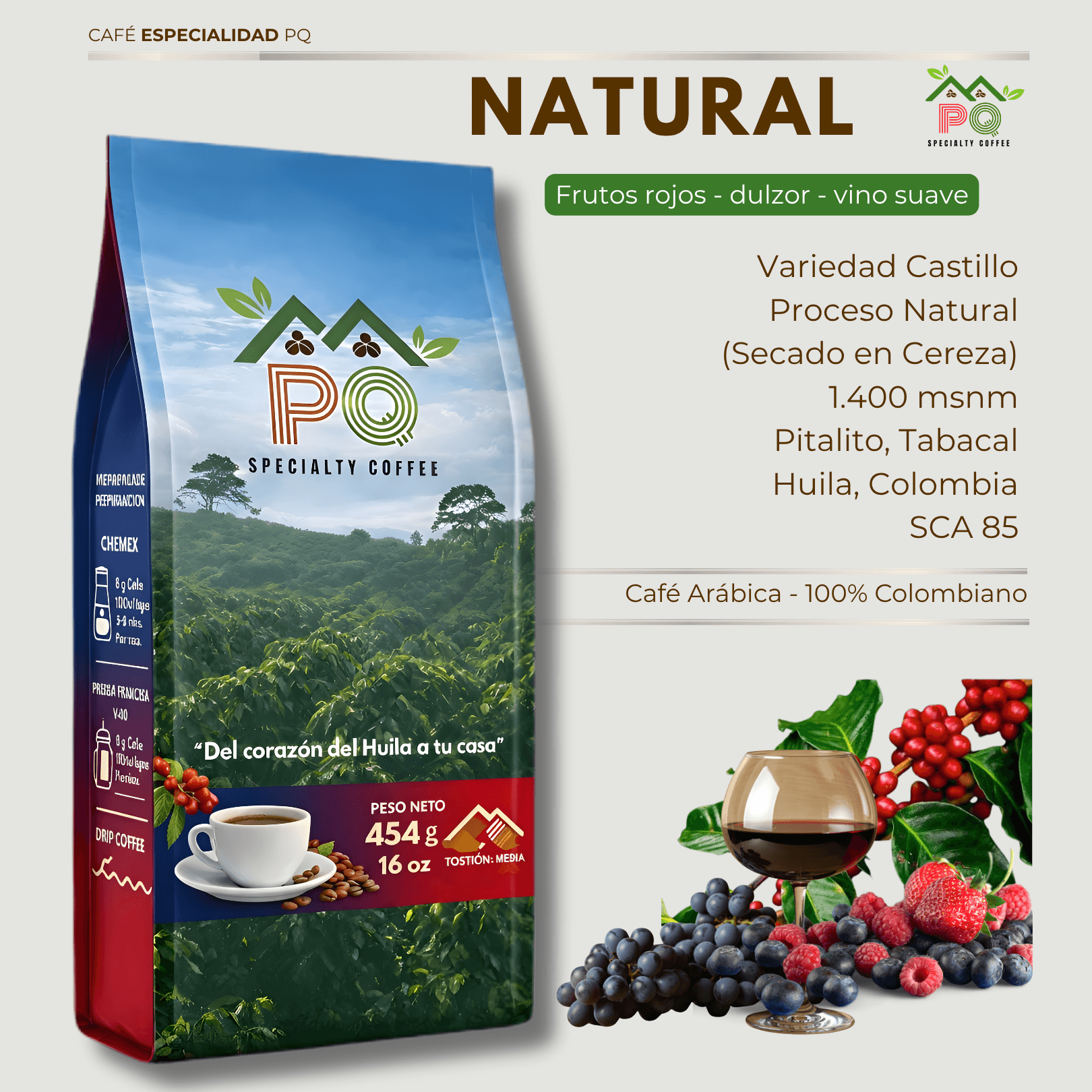 Café de especialidad del Huila Casa PQ